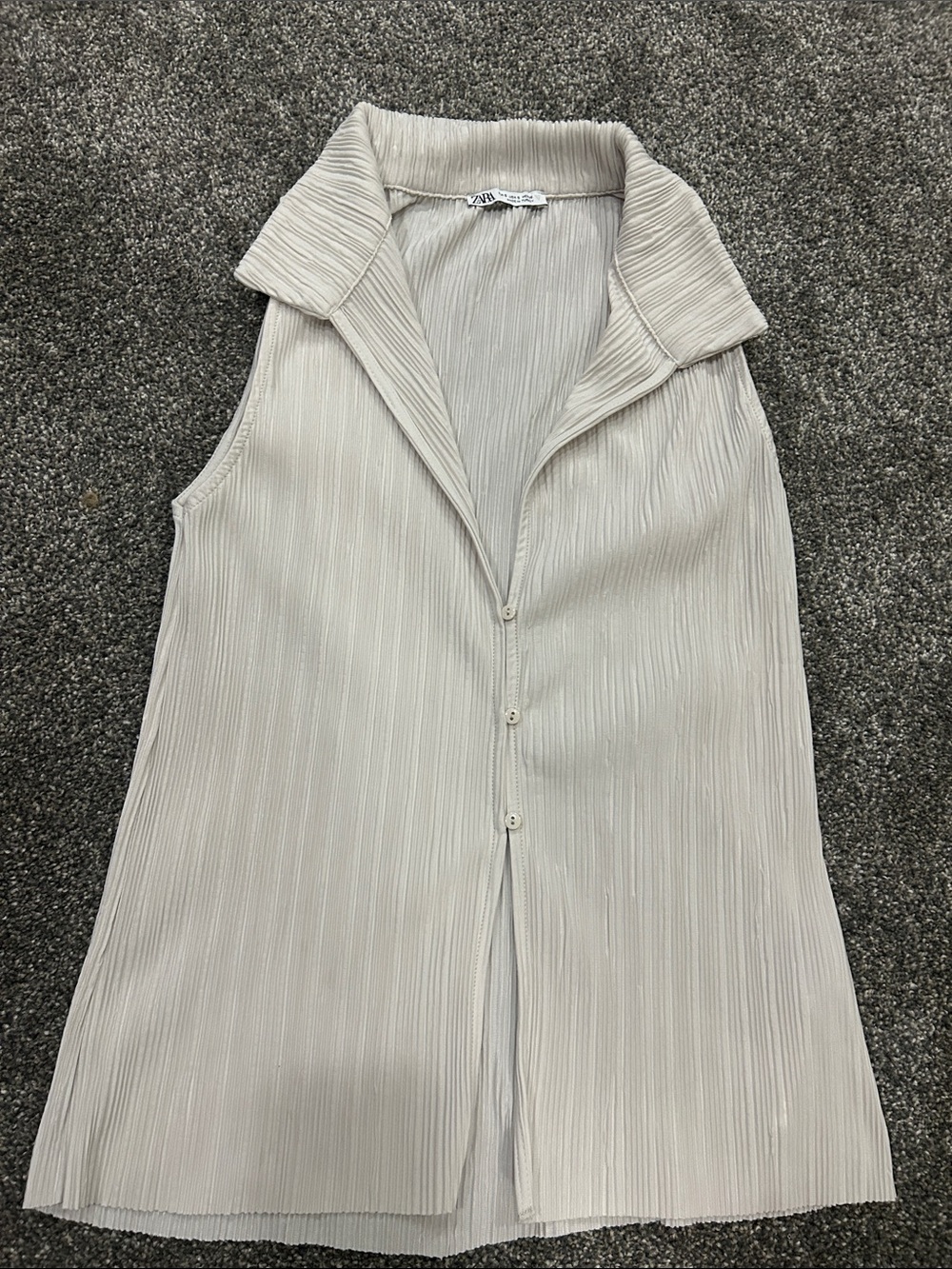 Zara Pleated Sleeveless Top